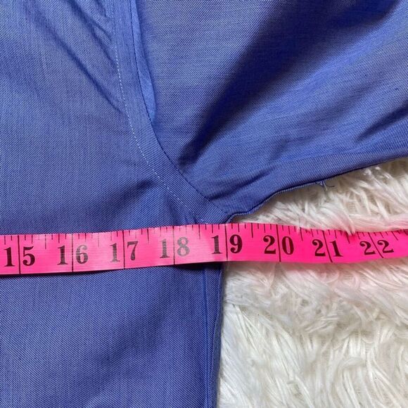 Tommy Hilfiger Cotton Blue Long Sleeve Dress Shirt Small Slim Fit Non Iron - Picture 3 of 7